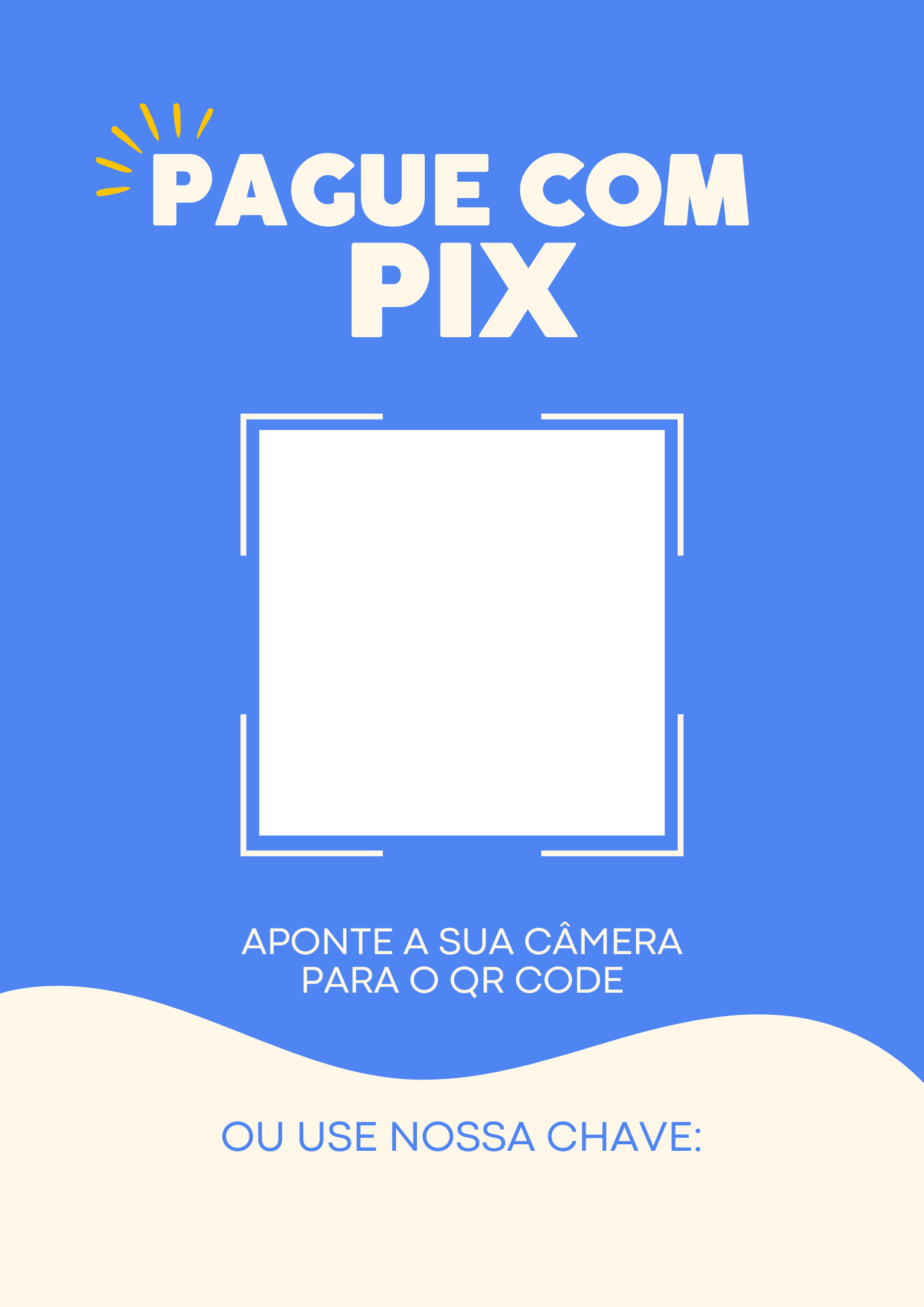 Modelo de placa PIX Azul Minimalista em tons de azul, design minimalista