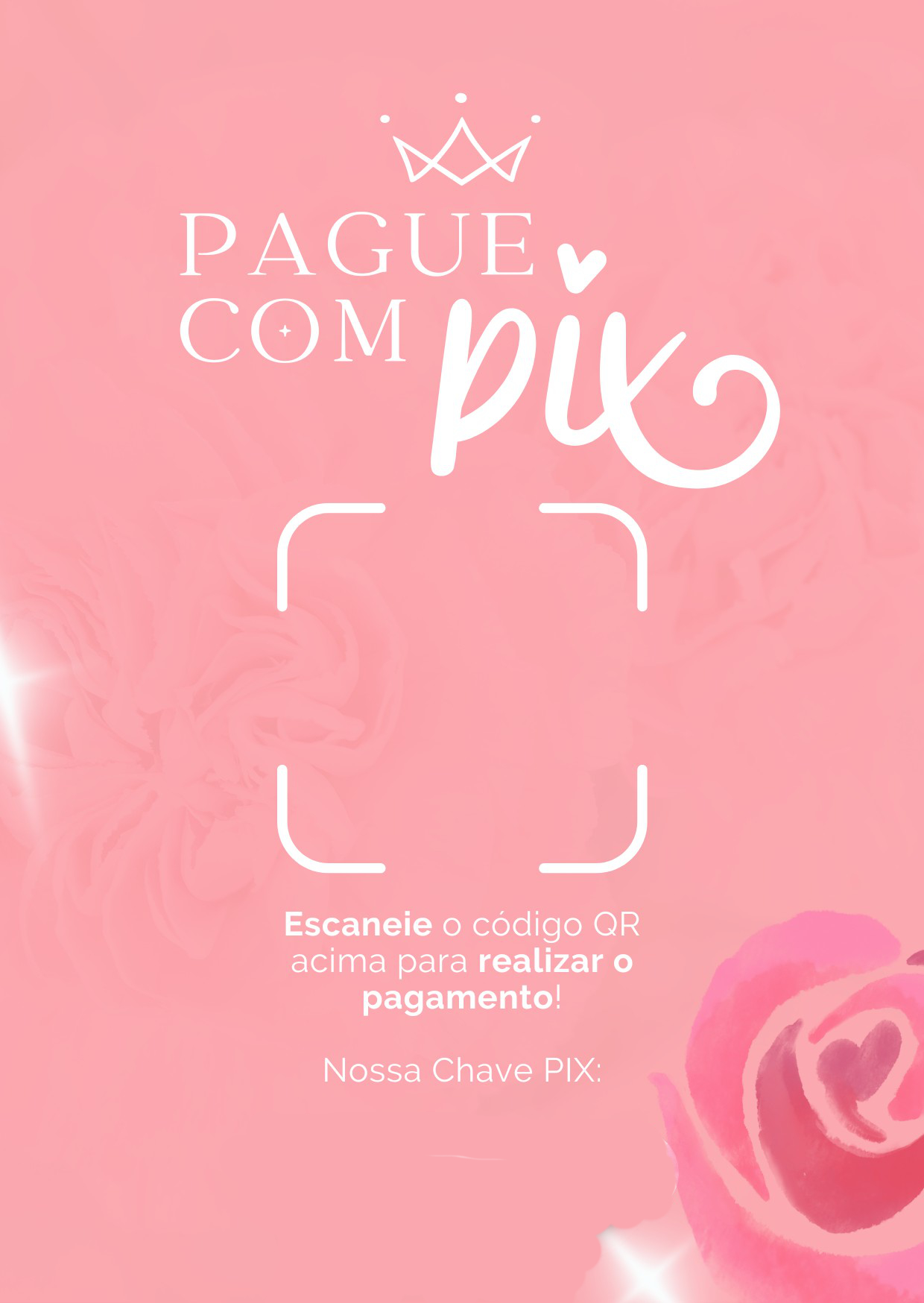 Modelo de placa PIX Feminino Moderno Rosa em tons de rosa