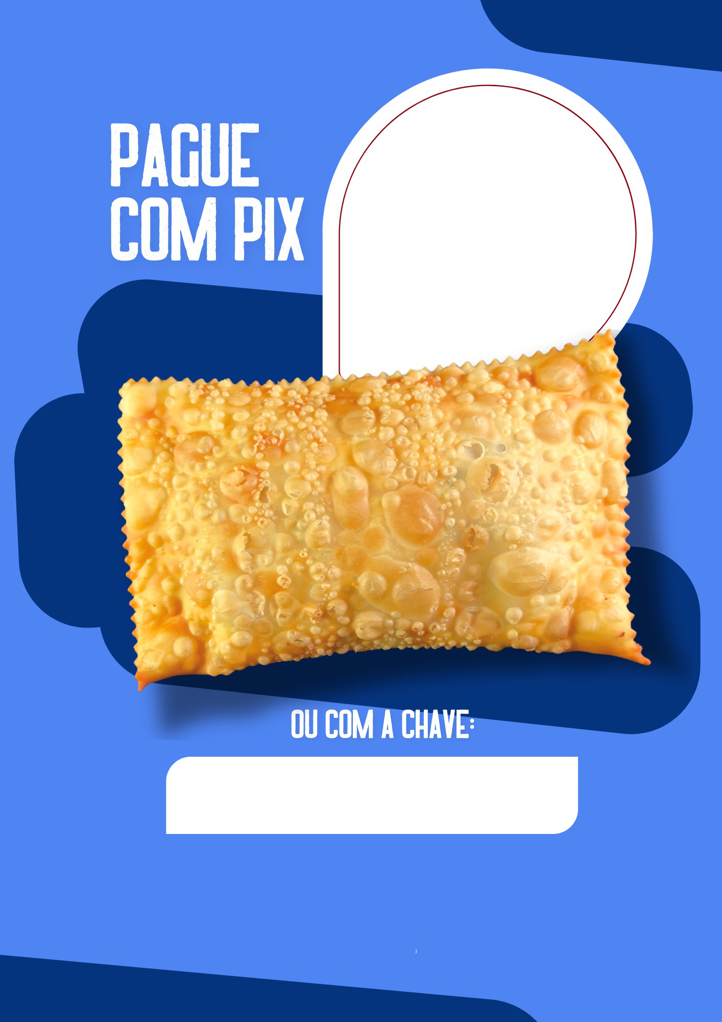 Modelo de placa PIX Pastelaria Azul em tons de azul, para estabelecimentos de alimentação