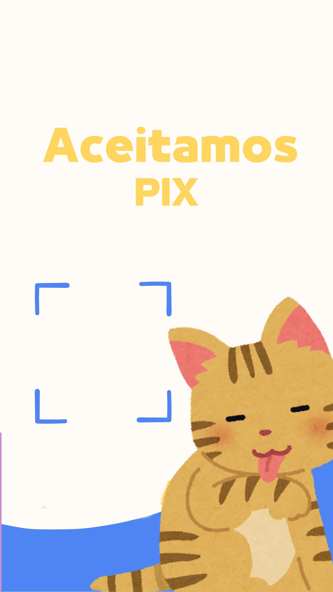 Modelo de placa PIX Pet Shop Ilustrado Azul em tons de azul, para pet shops, com ilustrações